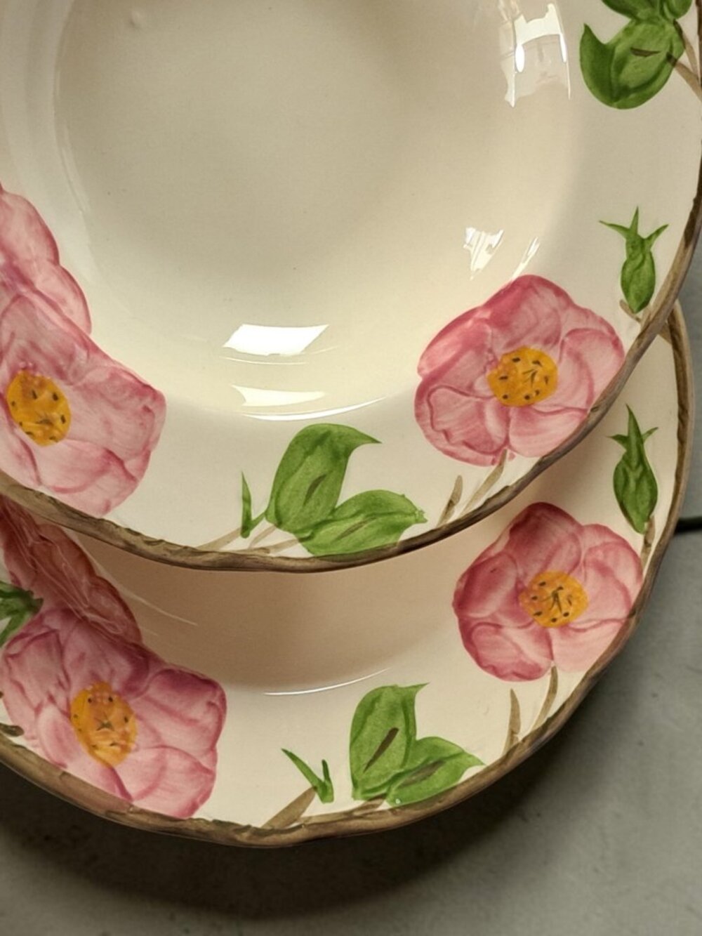 Franciscan Desert Rose Set of 2  8.5”Rimmed Soup Bowls Made in USA - Picture 2 of 9